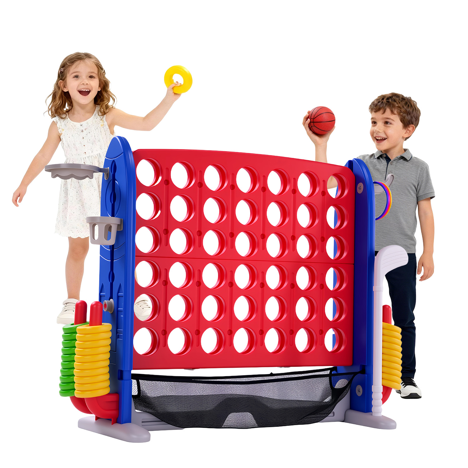 Giant Connect Four - Juego Gigante 4 en 1: Canasta