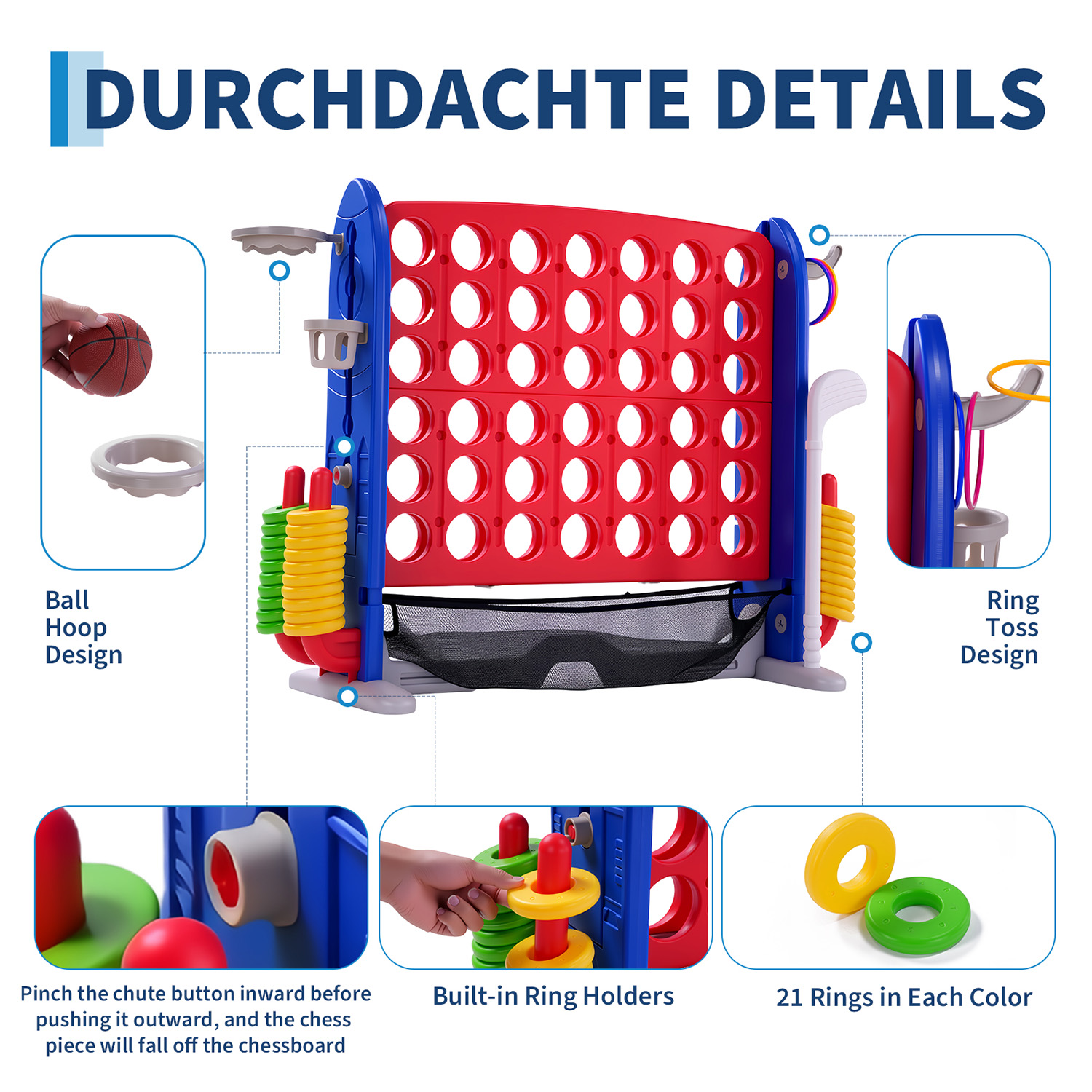 Juego Gigante 4 en 1: Canasta  - Giant Connect Four reseña y precio