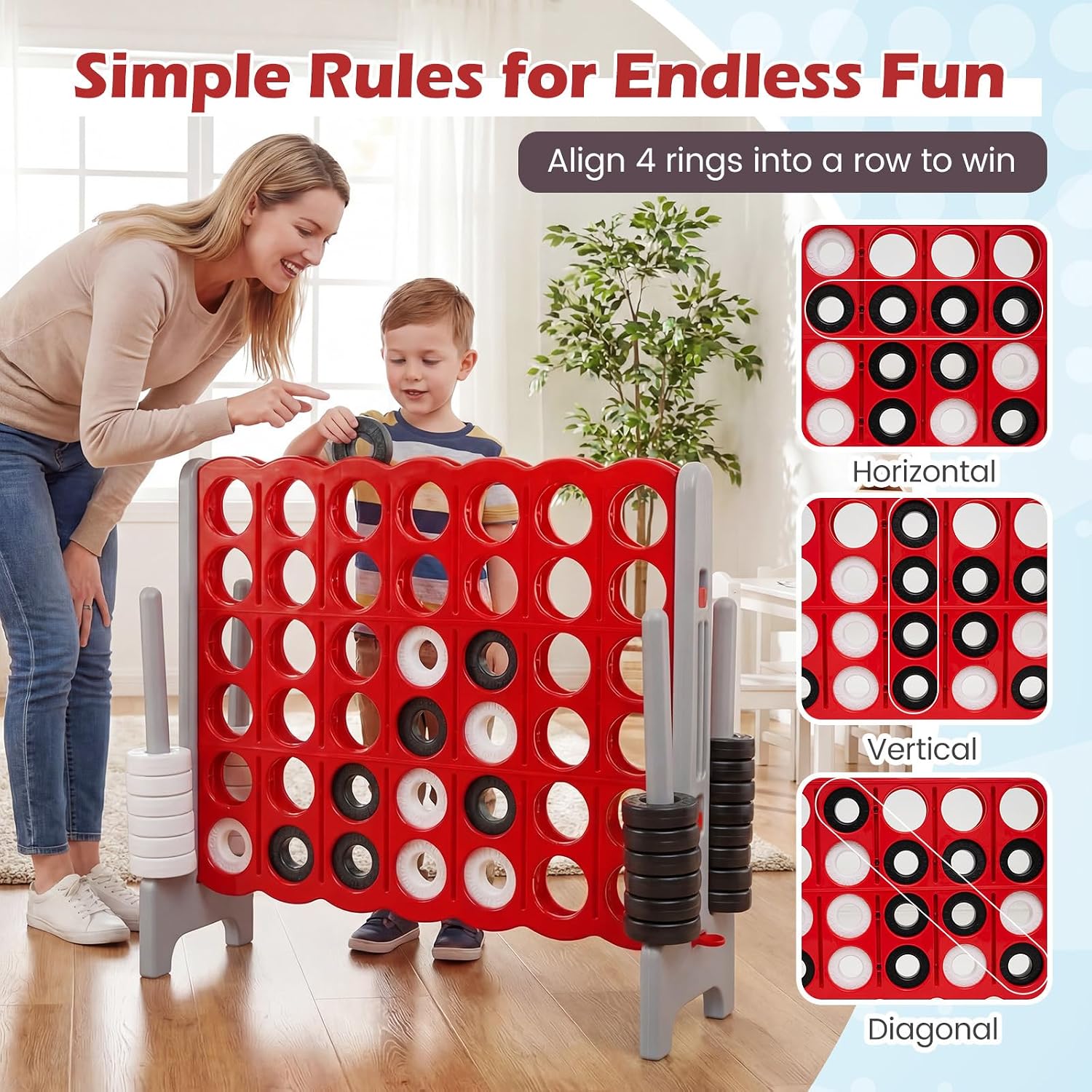 Juego de Jumbo 4-to-Score de 3 - Quick Games Party reseña y precio