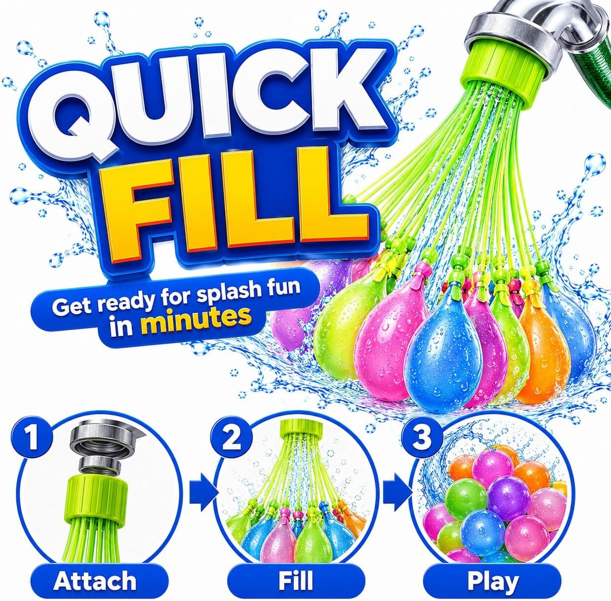 Globos de Agua de Relleno Rápi - Quick Games Party reseña y precio