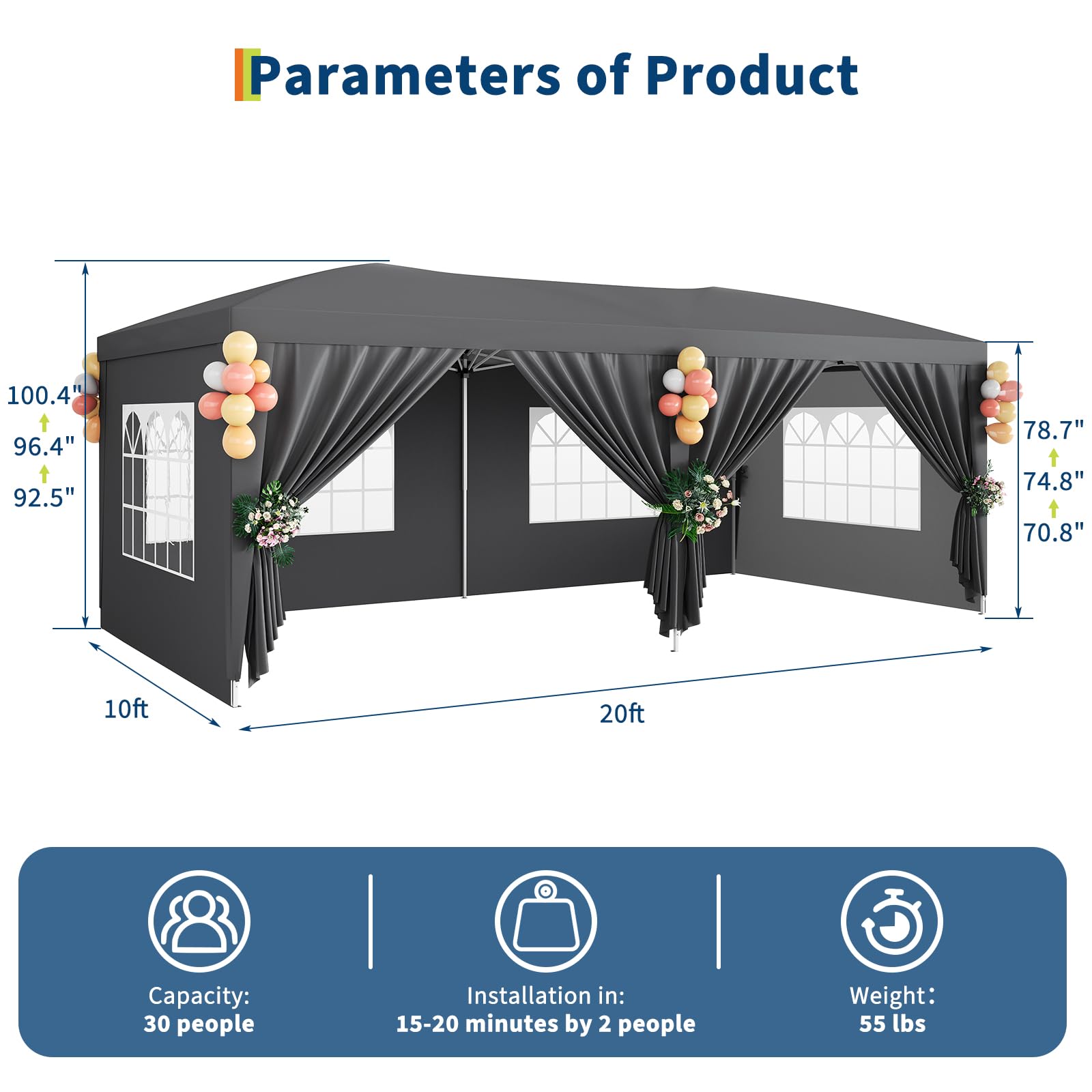 Carpa Plegable de 10x20 con 6  - Party Games Indoor reseña y precio
